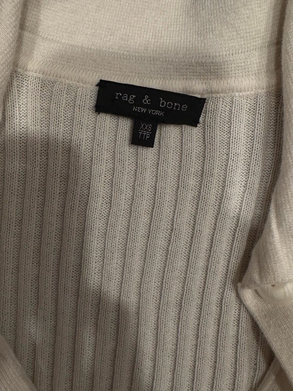 rag & bone Ivory Ribbed Button-Up Cardigan - Picture 2 of 2
